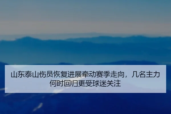 山东泰山伤员恢复进展牵动赛季走向，几名主力何时回归更受球迷关注